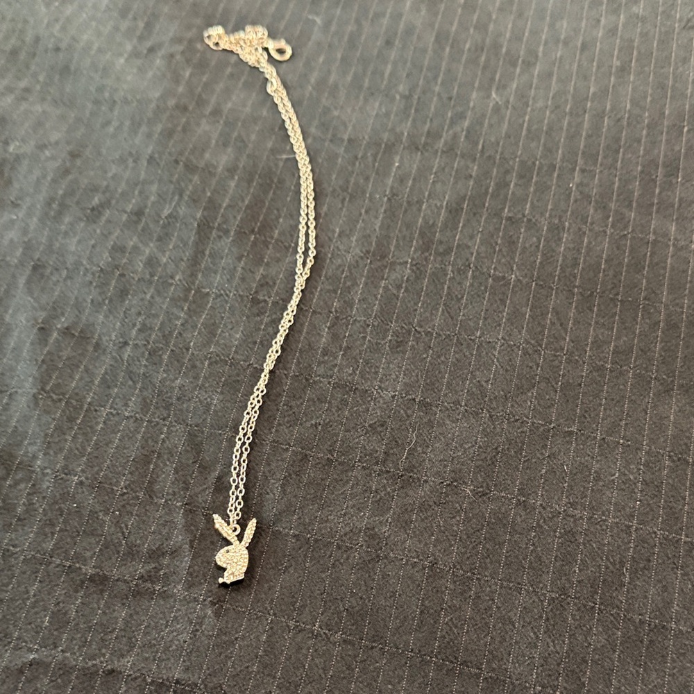 PLAYBOY Silver Crystal Bunny Pendant Necklace